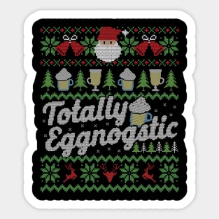 Ugly Christmas Sweater Totally Eggnostic Eggnog Sticker